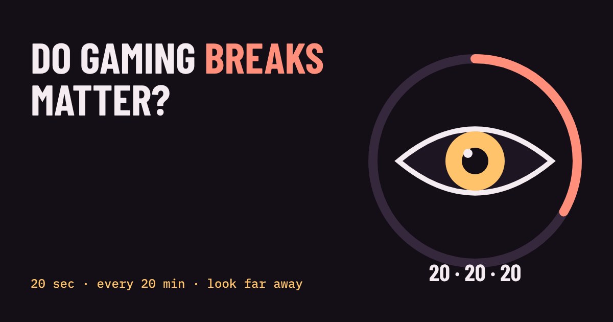 A stylised eye with a circular timer ring and the numbers 20, 20, 20