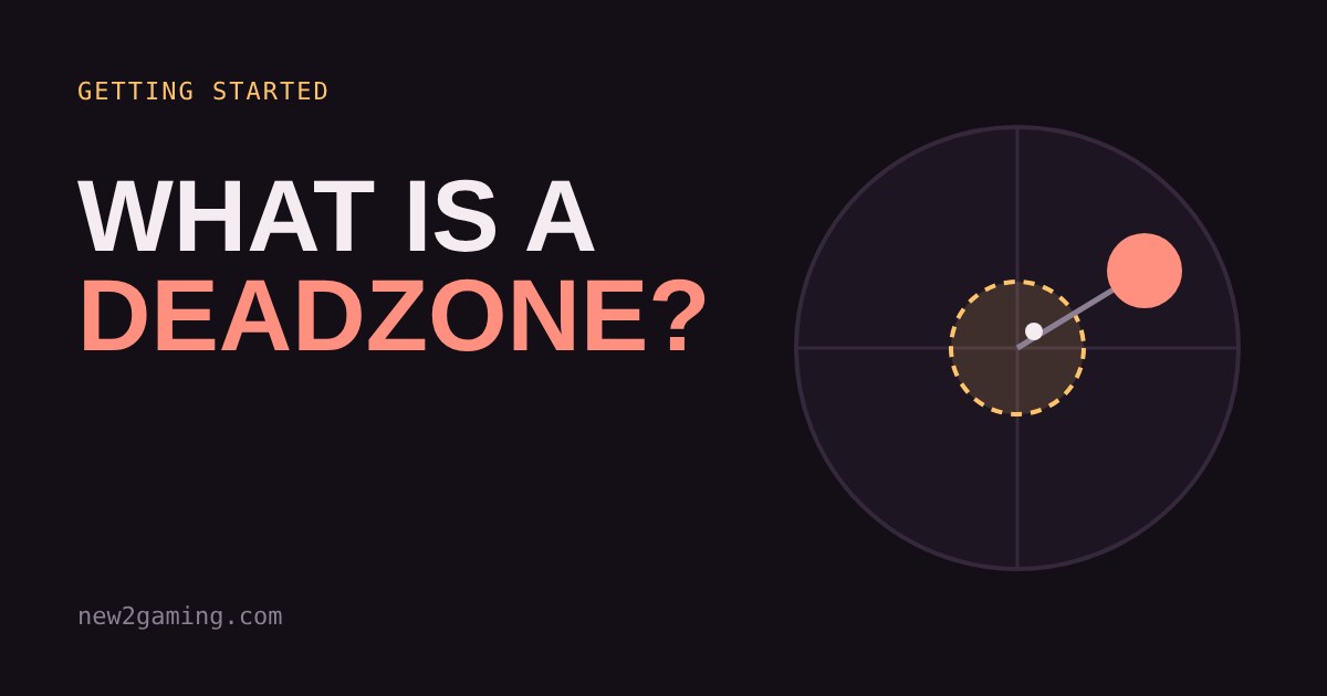 A thumbstick circle with a dashed deadzone ring around the centre and a pushed stick beyond it